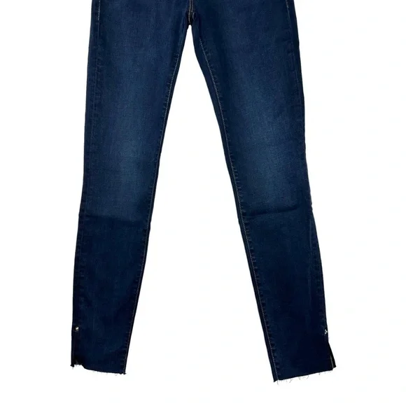 Frame Denim Revolve Le High Raw Edge Hem Ankle Slit Rivet Skinny Jeans Fonda - Picture 5 of 16